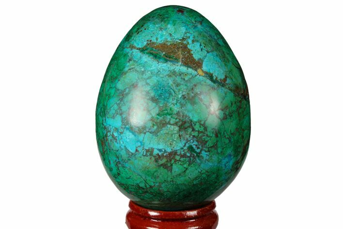 Polished Chrysocolla & Malachite Egg - Peru #133790